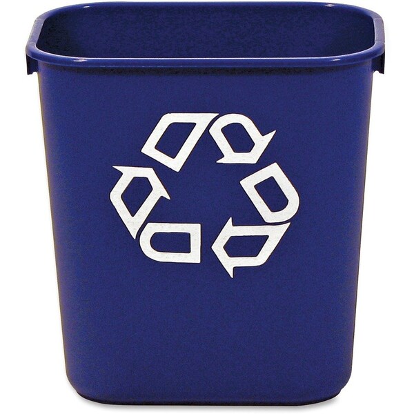 Rubbermaid Commercial 3.25 gal Rectangular 13 QT Standard Deskside Recycling Wastebaskets, Blue, Resin RCP295573BECT - main